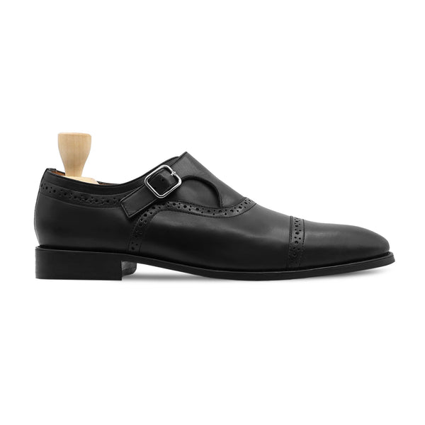 Arujo - Men's Black Calf Leather Single Monkstrap