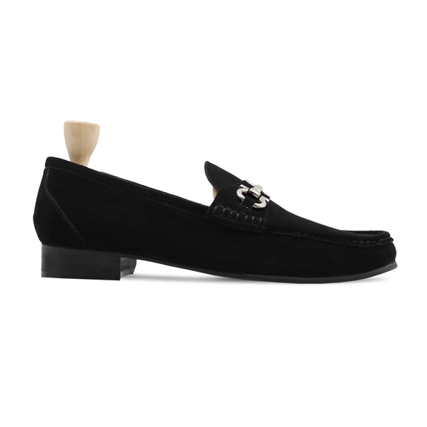 Arzak - Men's Black Kid Suede Loafer