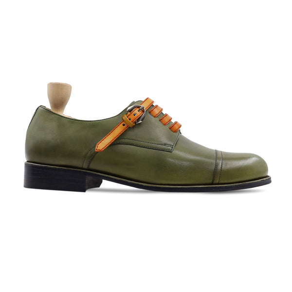 Zabby - Men's Green Calf Leather Derby Shoe