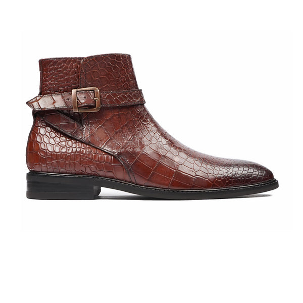 Koemi - Men's Oxblood Patina Calf Leather Jodhpur Boot