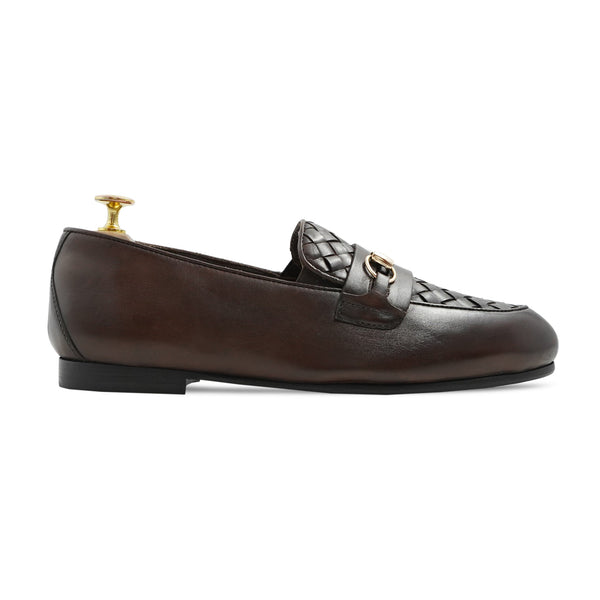 Windsorian - Men's Dark Brown Calf and Hand Woven Calf Leather Loafer