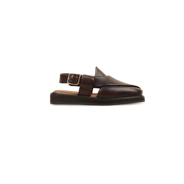 Gables - Kid's Dark Brown Calf Leather Sandal  (5-12 Years Old)