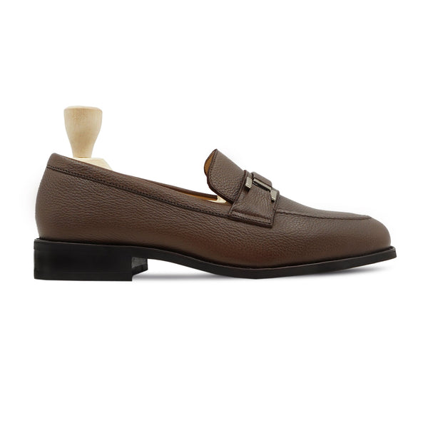 ATHENA - BROWN PEBBLE GRAIN LOAFER