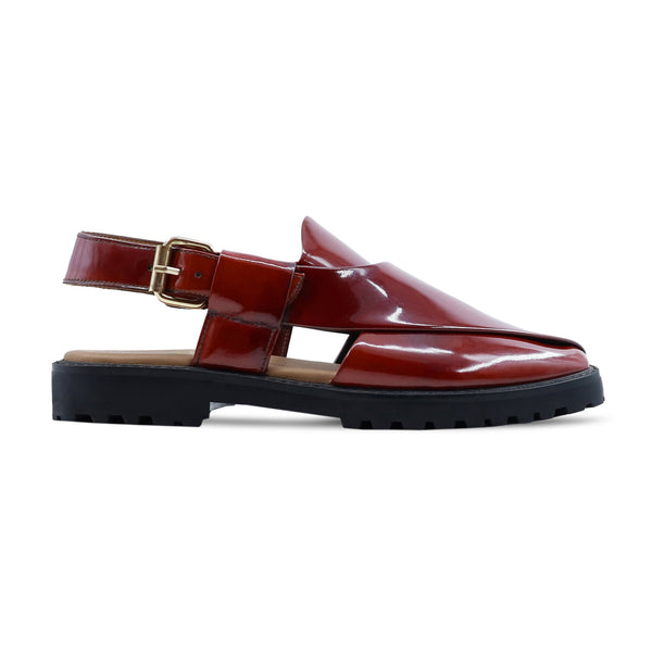 Gitega - Men's Oxblood Patent Leather Sandal