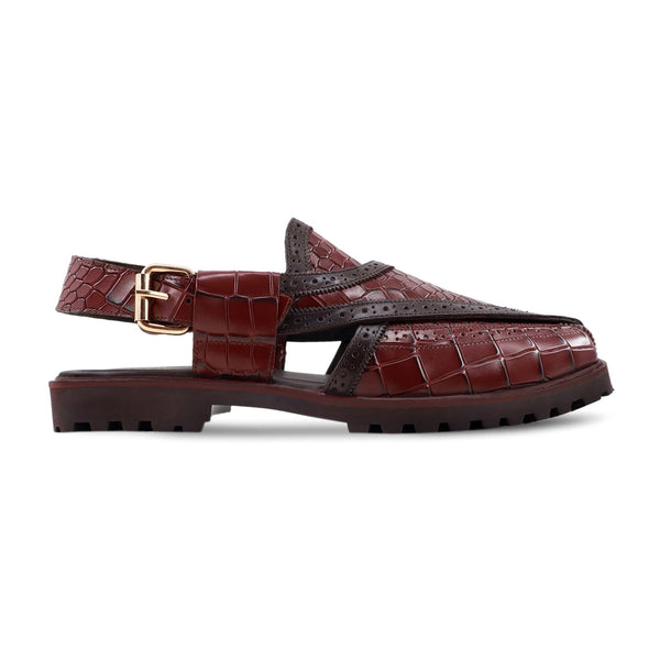 Daintha - Men's Oxblood Calf Leather Sandal