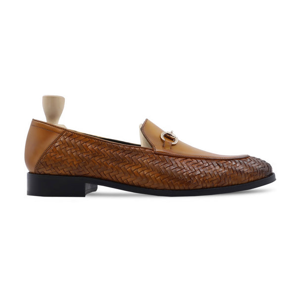 Schalke - Men's Clay Brown Calf and Hand Woven Calf Leather Loafer