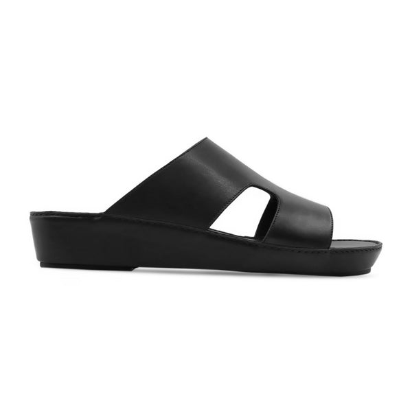 Darmsta - Men's Black Calf Leather Slipper