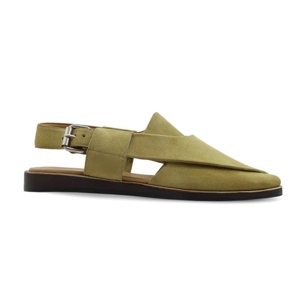 Talix - Men's Camel Kid Suede Sandal