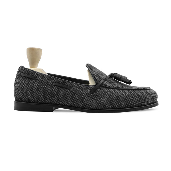 Scandix - Men's  Black Tweed Loafer