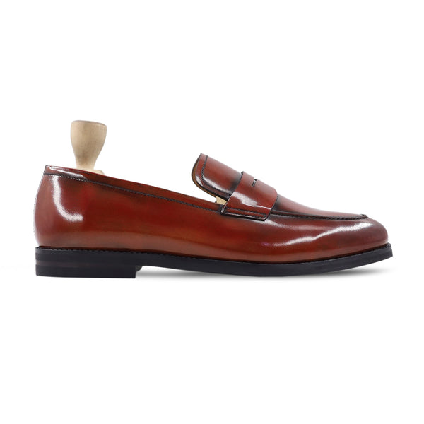 Moriah - Men's Oxblood Box Leather High Shine Loafer