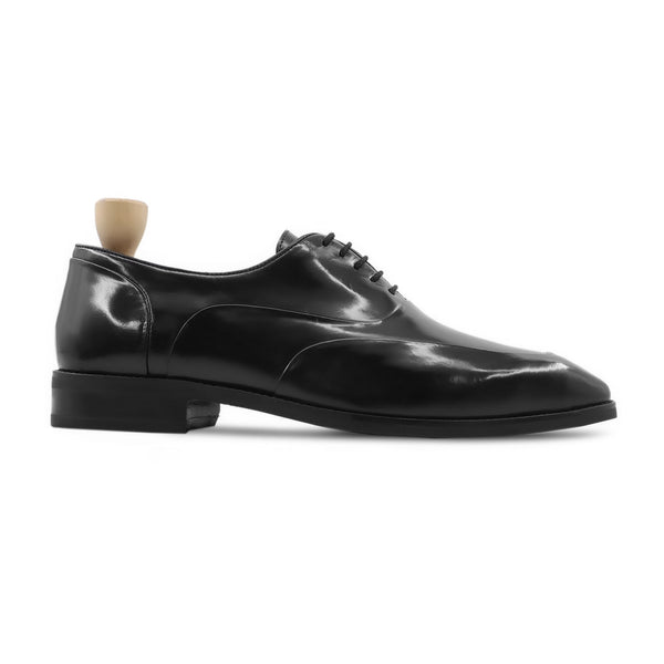 Luhak- Men's Black Box Leather High Shine Oxford Shoe