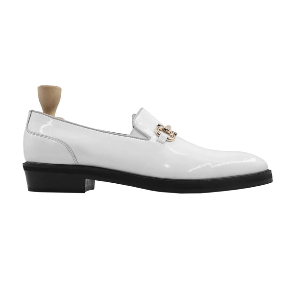 Kal - Men's White Patent Leather Loafer