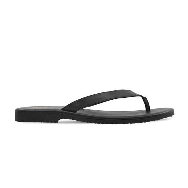 Iraklio - Ladies Black Calf Leather Slipper