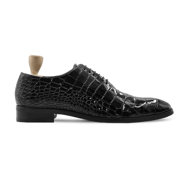 Sarat - Men's Black Patent Leather Wholecut Shoe