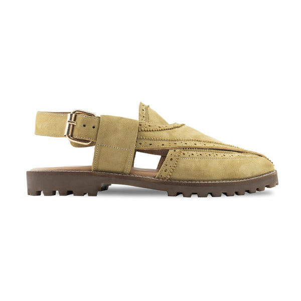 Webster - Men's Camel Kid Suede Sandal