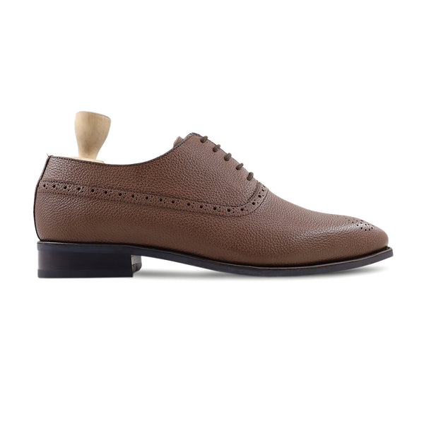 Yaretzi - Men's Brown Pebble Grain Leather Oxford Shoe