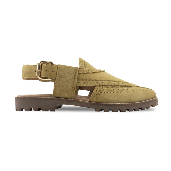 Rufus - Men's Tan Kid Suede Sandal