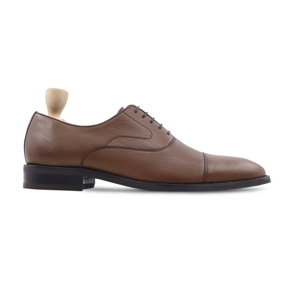 Warsaw - Men's Brown Pebble Grain Leather Oxford Shoe